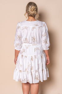 Prue Floral Embroidery Dress in White