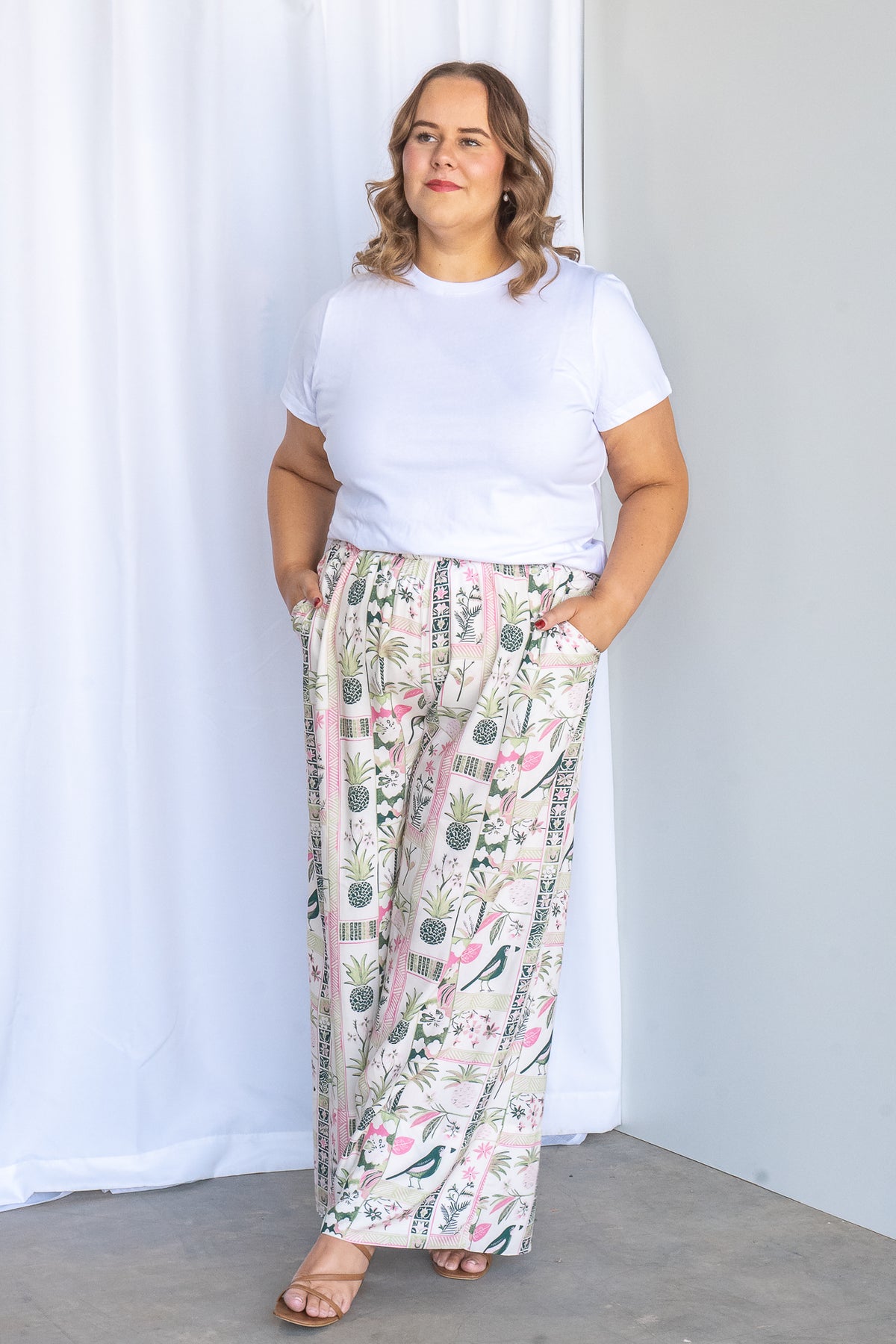 Veronica Pants in White Multi