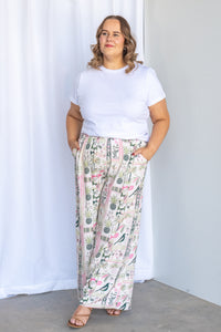 Veronica Pants in White Multi