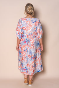 Peaches Midi Dress in Blue Multi