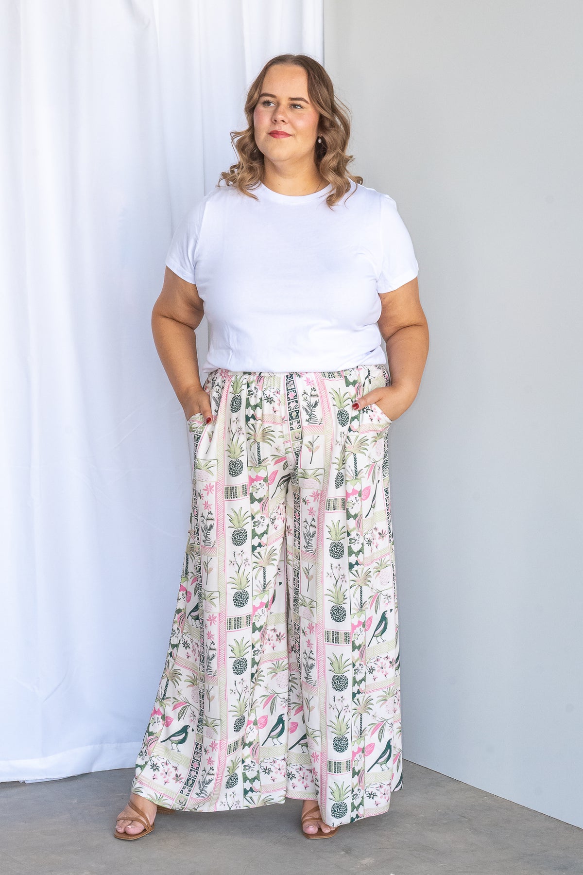 Veronica Pants in White Multi