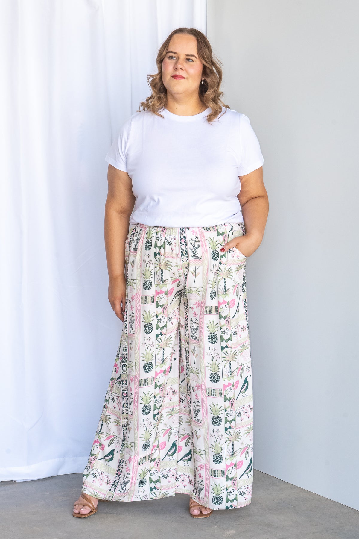 Veronica Pants in White Multi