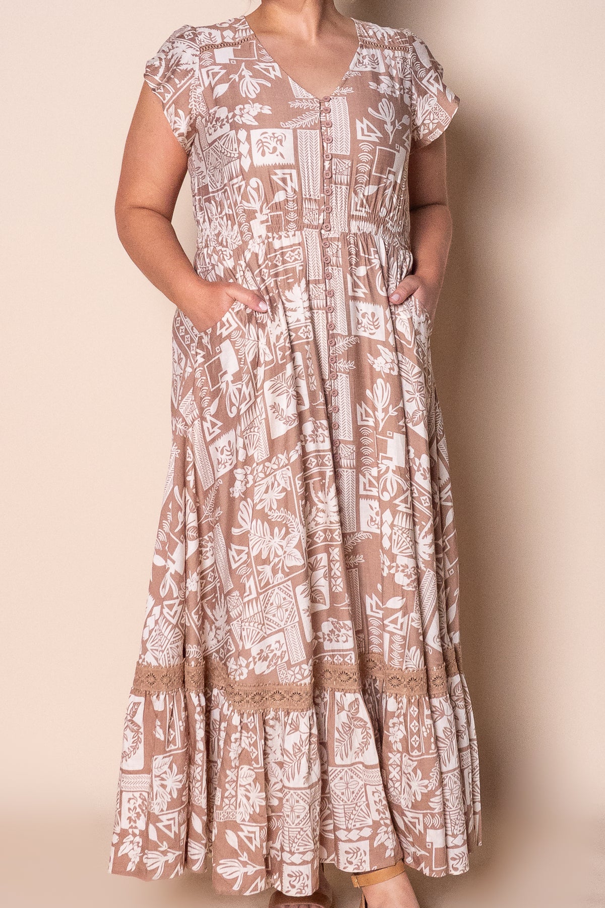 Regina Maxi Dress in Latte