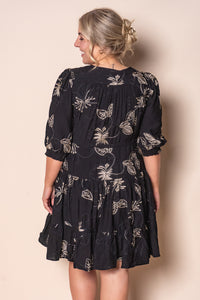 Prue Floral Embroidery Dress in Black