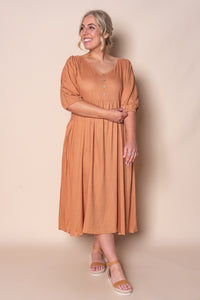 Emery Midi Dress in Caramel