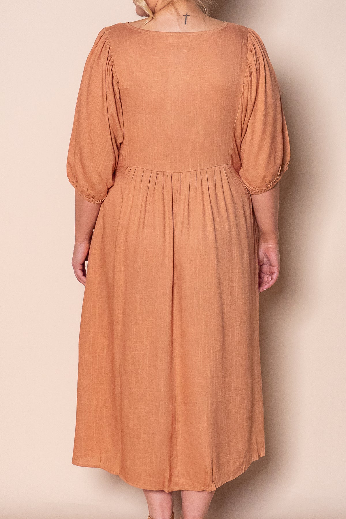 Emery Midi Dress in Caramel
