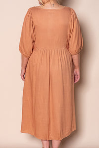Emery Midi Dress in Caramel
