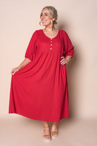 Emery Midi Dress in Raspberry
