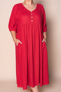 Emery Midi Dress in Raspberry
