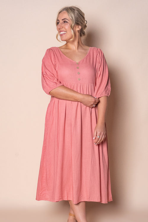 Emery Midi Dress in Dusty Pink