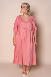 Emery Midi Dress in Dusty Pink