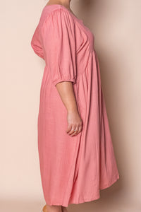 Emery Midi Dress in Dusty Pink