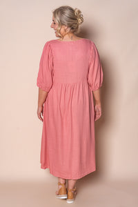 Emery Midi Dress in Dusty Pink