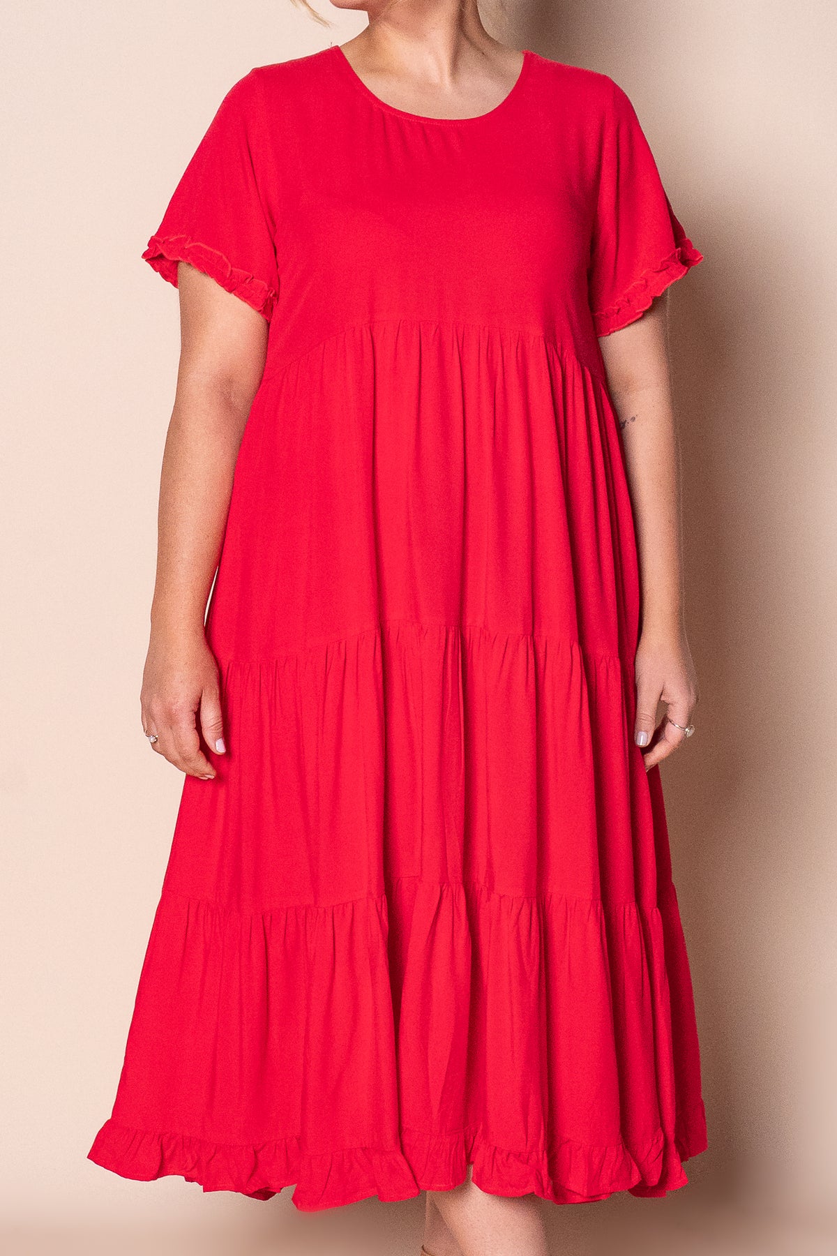 Verina Midi Dress in Red