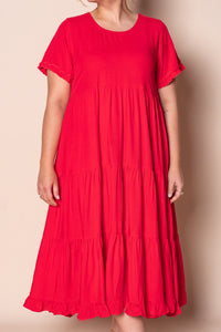 Verina Midi Dress in Red