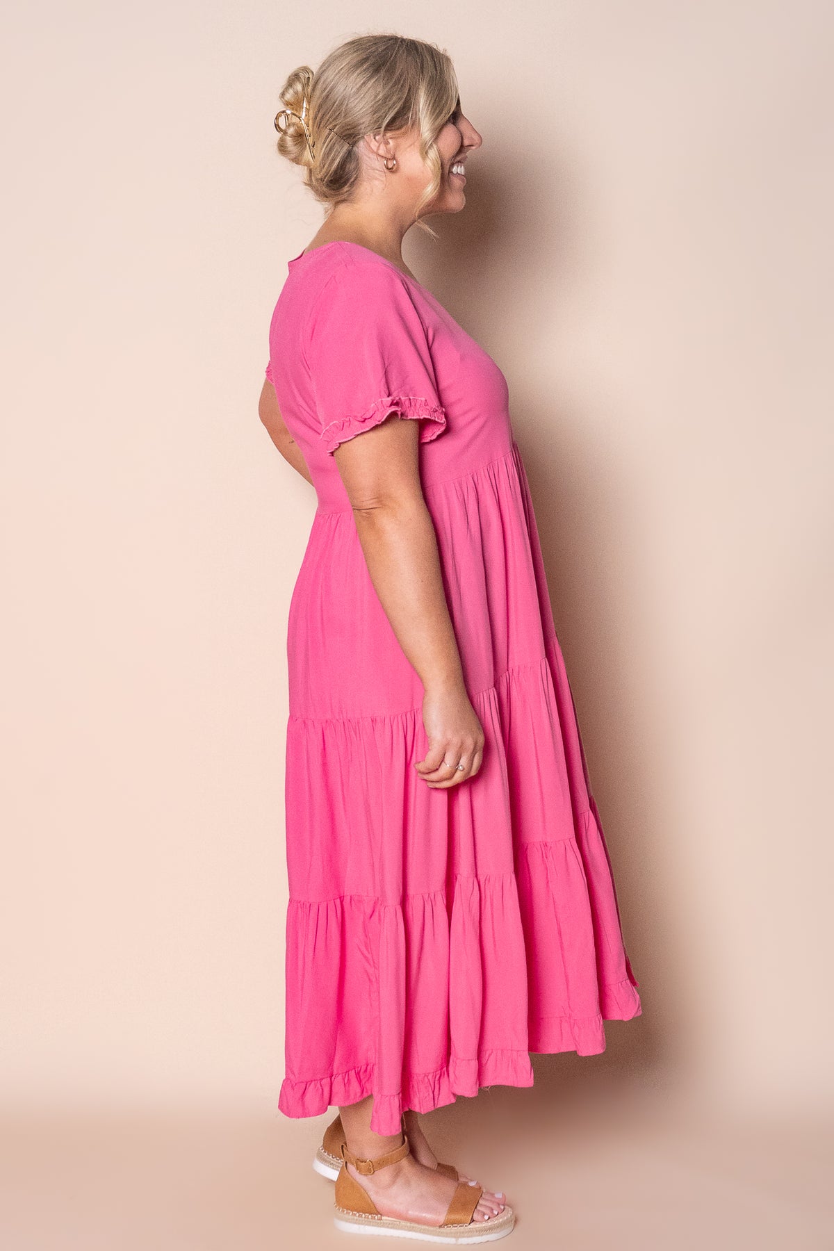 Verina Midi Dress in Pink