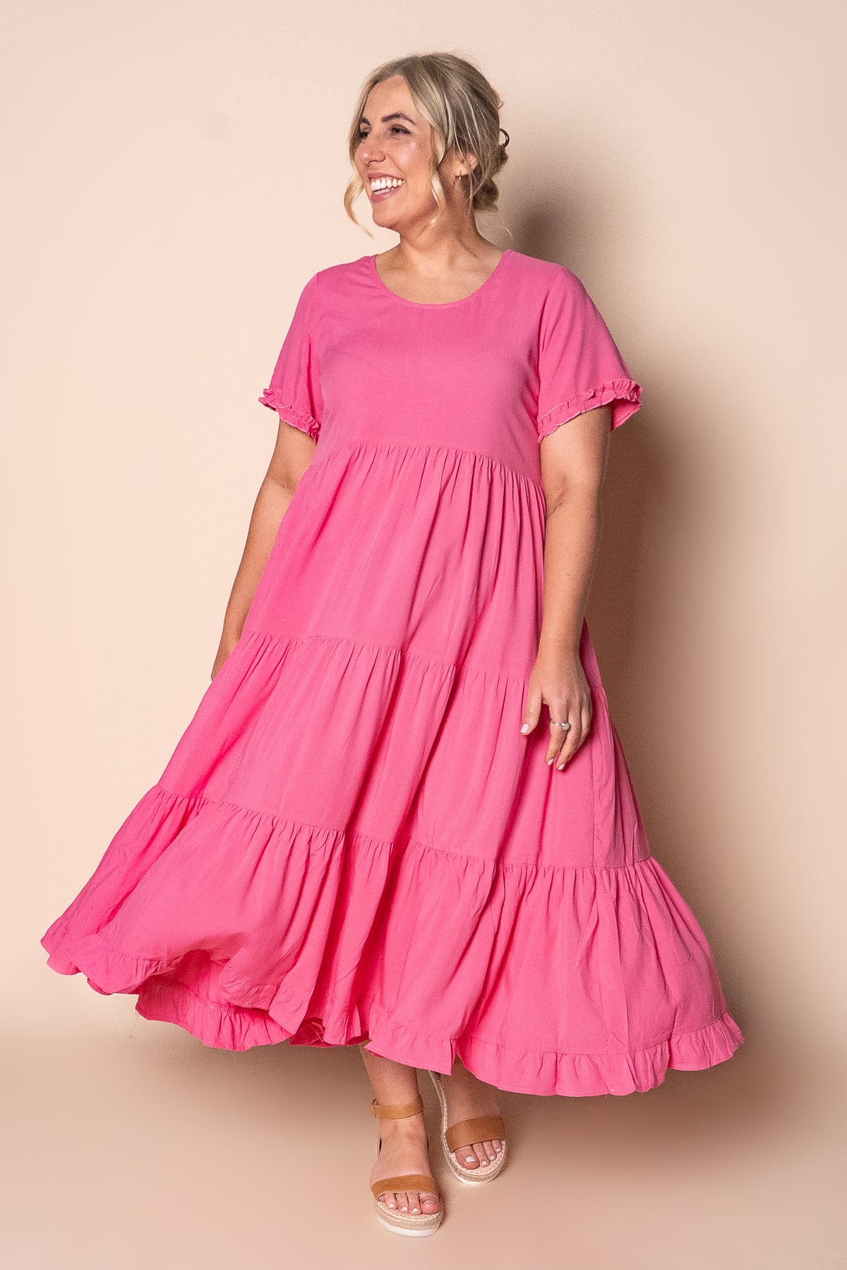 Verina Midi Dress in Pink