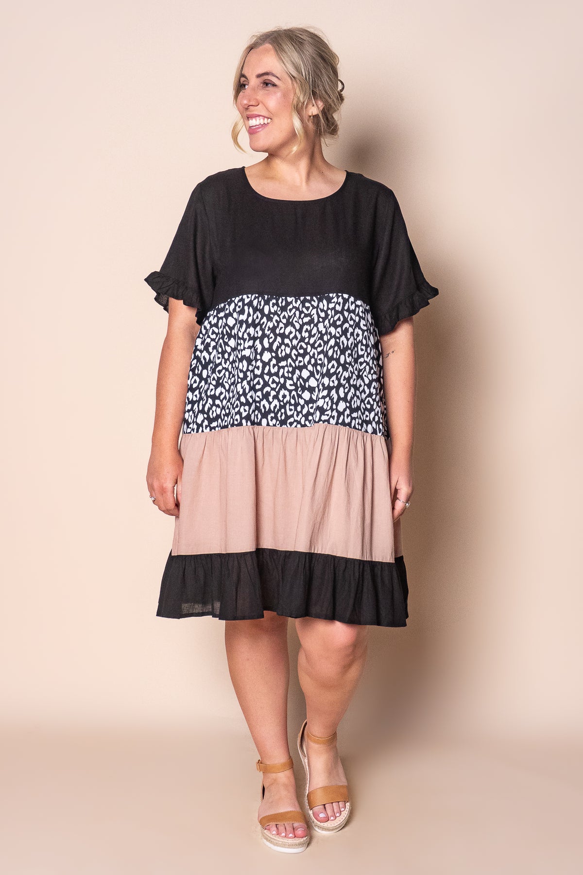 Nigella Tiered Dress in Black