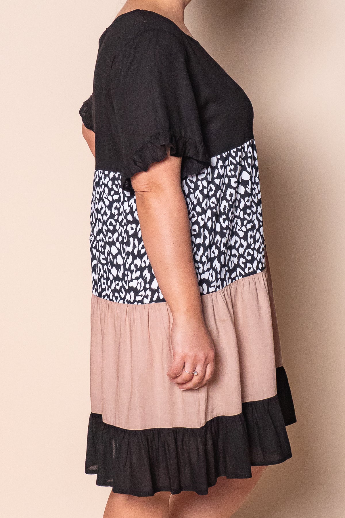 Nigella Tiered Dress in Black