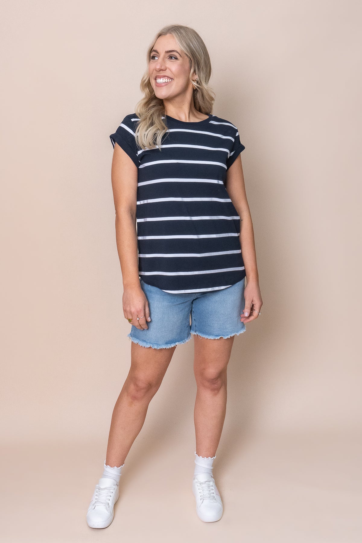 Manly Stripe Tee in Navy - Foxwood