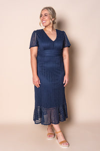 Katie Midi Dress in Navy