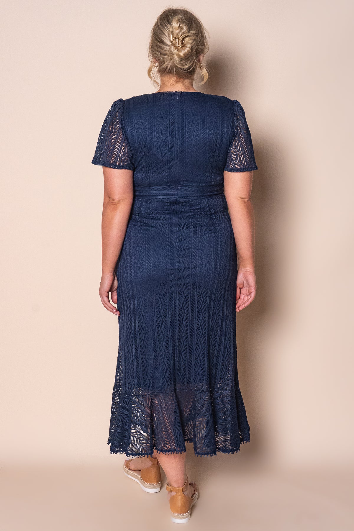 Katie Midi Dress in Navy