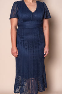 Katie Midi Dress in Navy
