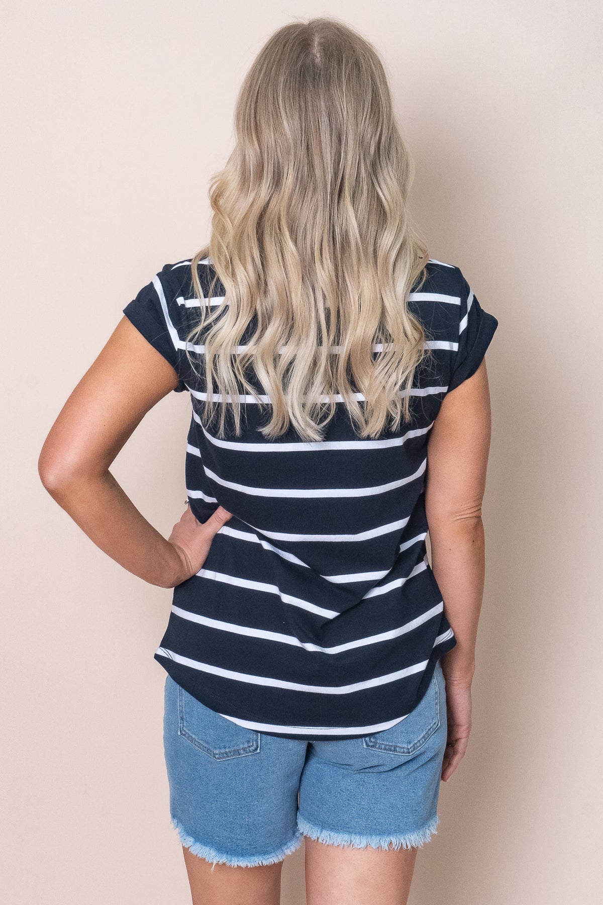 Manly Stripe Tee in Navy - Foxwood