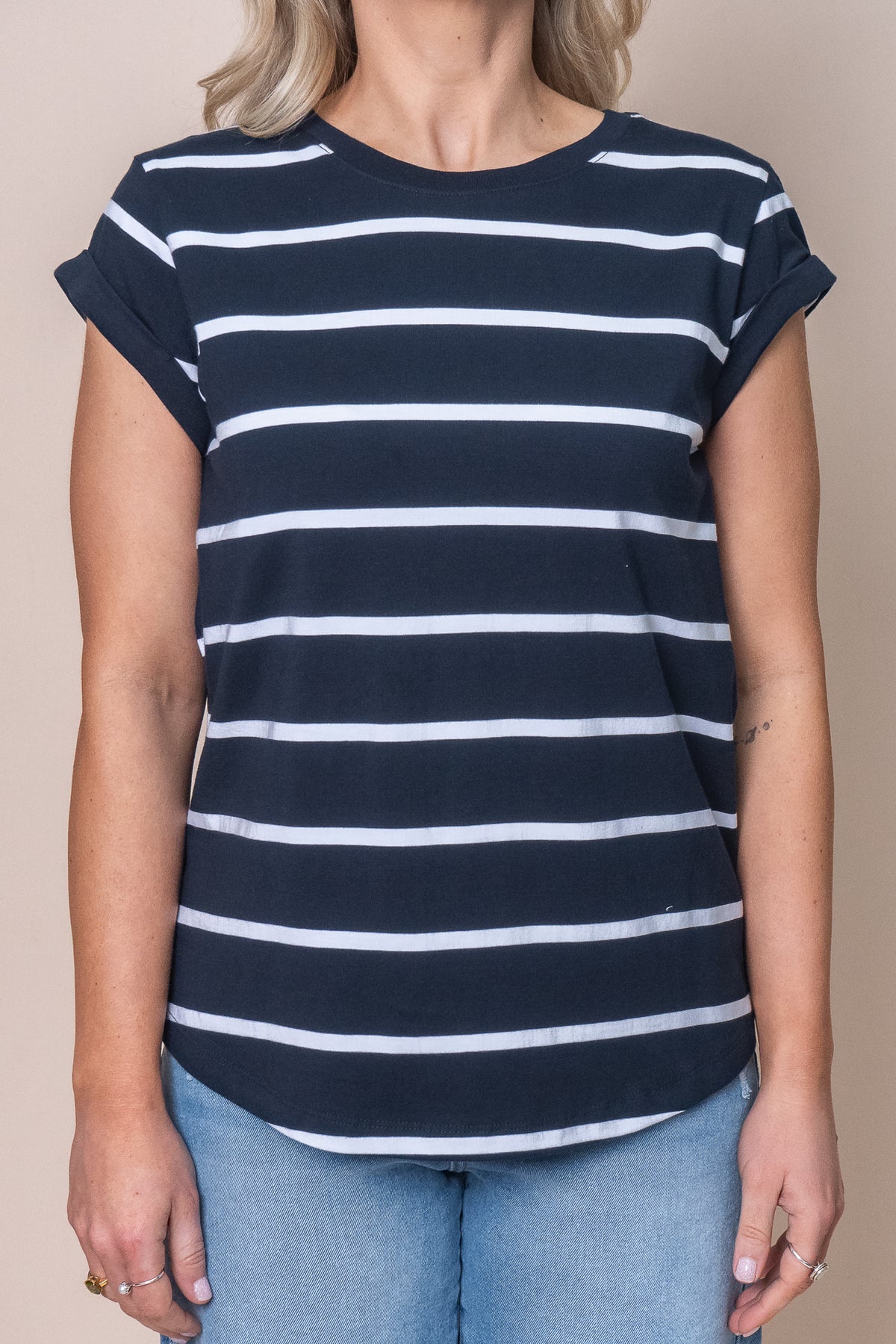 Manly Stripe Tee in Navy - Foxwood