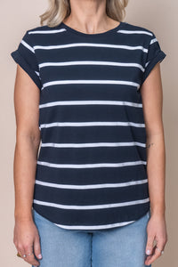 Manly Stripe Tee in Navy - Foxwood