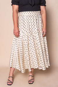 Julia Polka Dot Midi Skirt in Vintage Cream