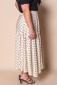 Julia Polka Dot Midi Skirt in Vintage Cream