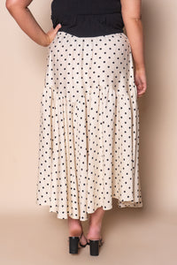 Julia Polka Dot Midi Skirt in Vintage Cream