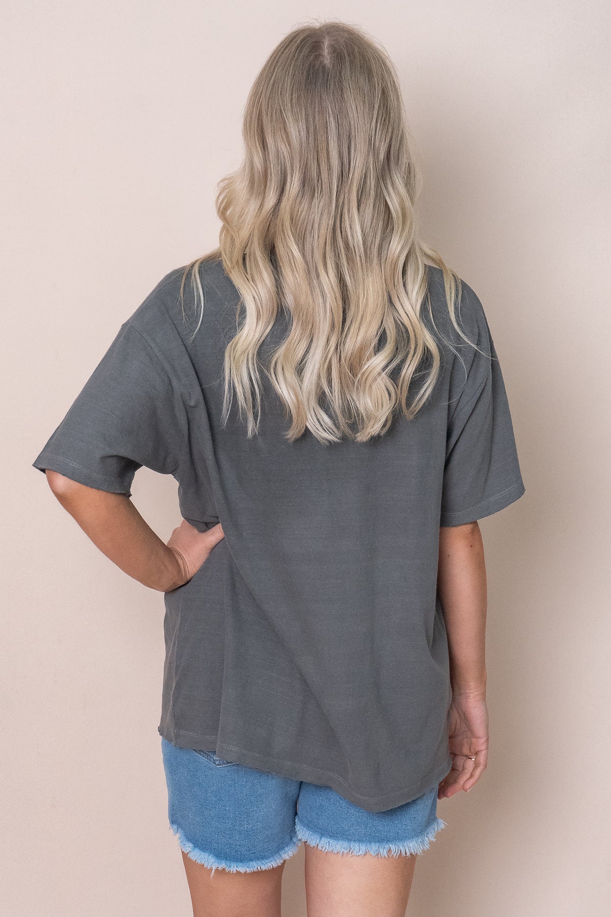 Bohemian Oversized Tee in Charcoal - All About Eve