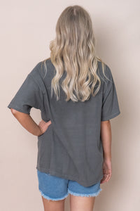 Bohemian Oversized Tee in Charcoal - All About Eve