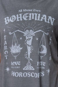 Bohemian Oversized Tee in Charcoal - All About Eve