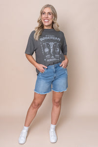 Bohemian Oversized Tee in Charcoal - All About Eve