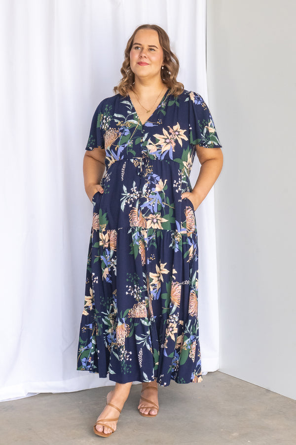 Wildflower Dress in Navy