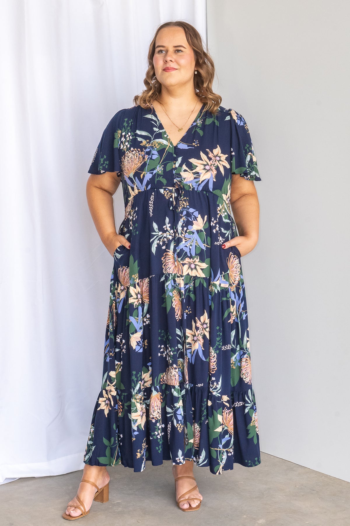 Wildflower Dress in Navy