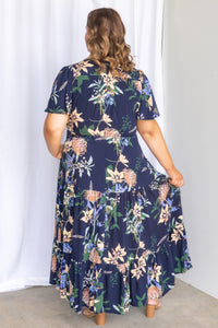 Wildflower Dress in Navy