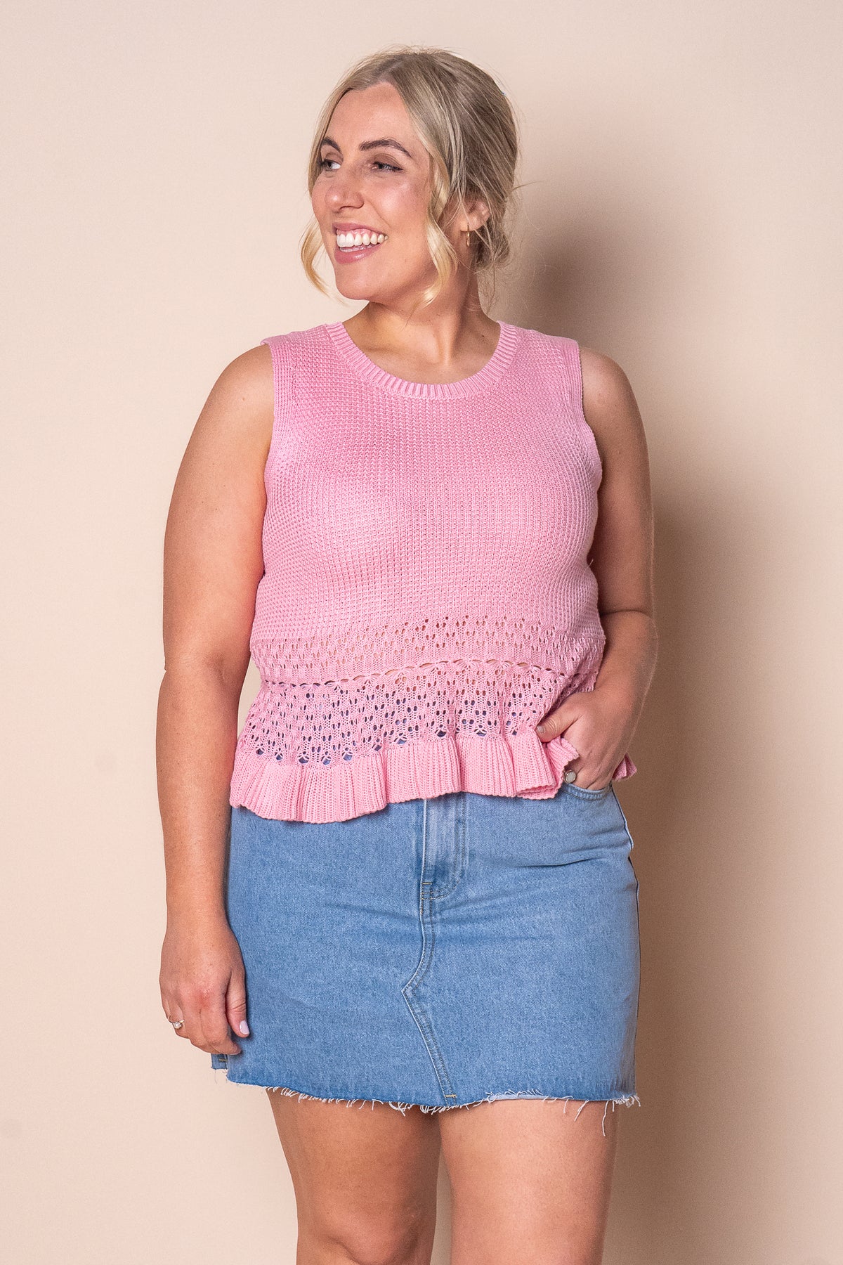 Catalina Knit Top in Pink