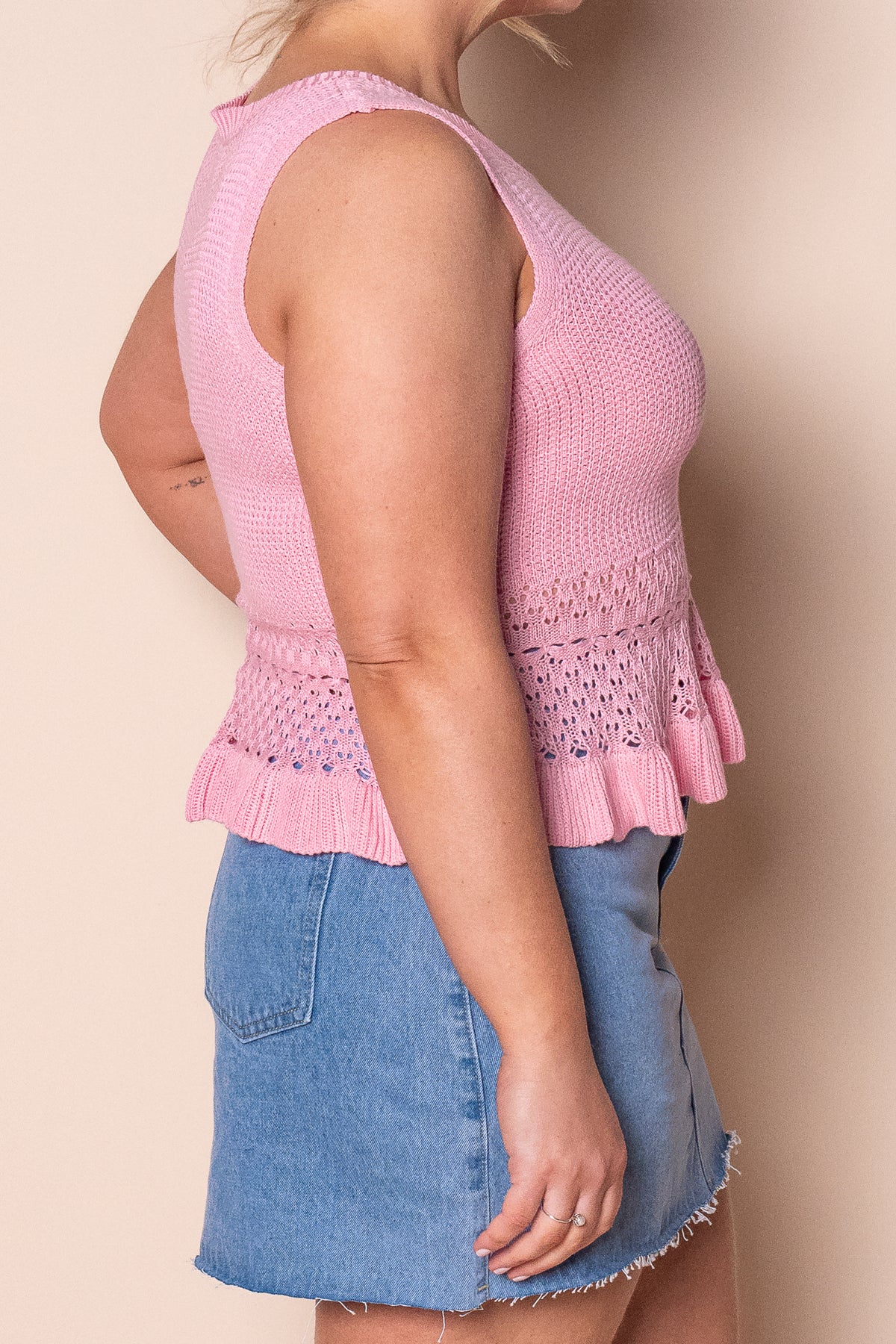 Catalina Knit Top in Pink