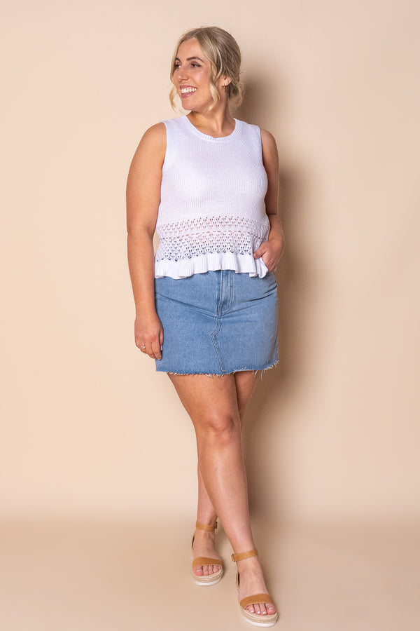 Catalina Knit Top in White