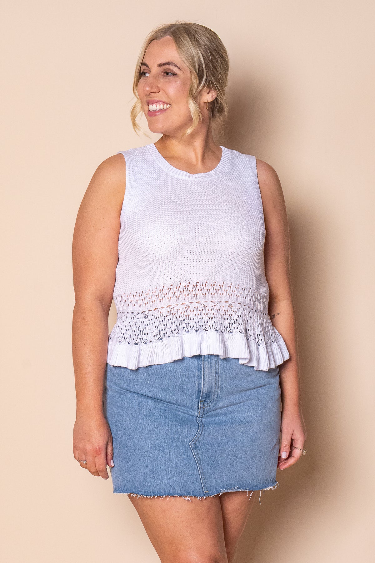 Catalina Knit Top in White