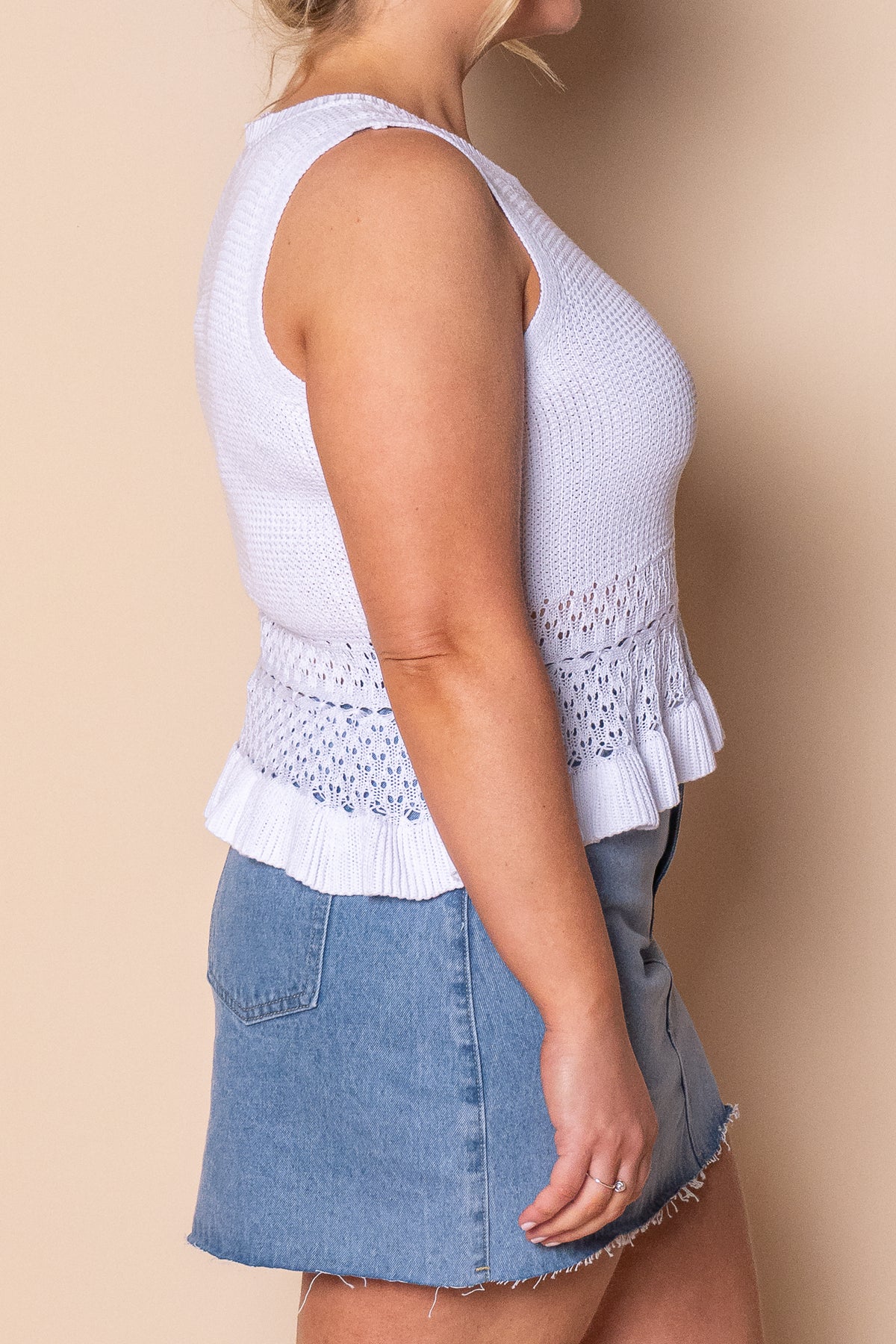 Catalina Knit Top in White