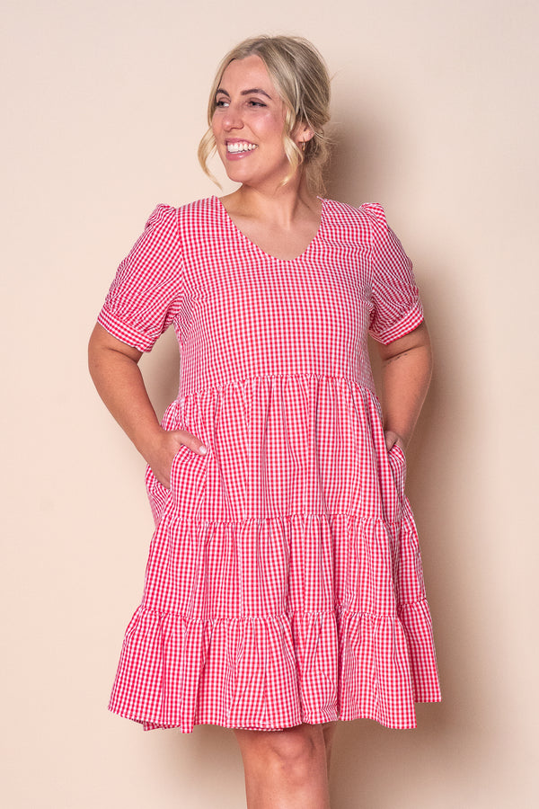Yansi Gingham Dress in Red