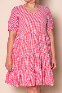 Yansi Gingham Dress in Red