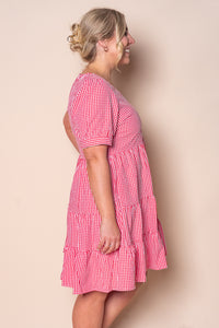 Yansi Gingham Dress in Red