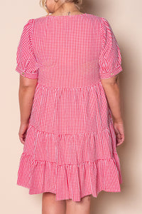 Yansi Gingham Dress in Red