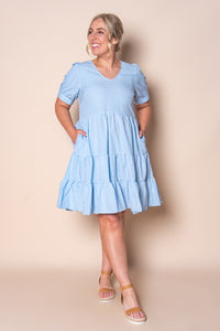 Yansi Gingham Dress in Blue